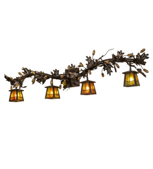 Oak Leaf Four Light Vanity in Timeless Bronze, Dark Burnished Antique Copper/Gold Metallic (57|72263)