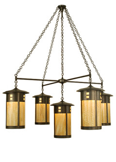 Fulton Five Light Chandelier in Craftsman Brown (57|72054)