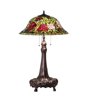 Tiffany Rosebush Three Light Table Lamp in Mahogany Bronze (57|71388)