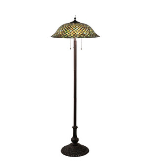 Fishscale Three Light Floor Lamp in Mahogany Bronze (57|71245)