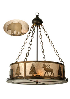 Wildlife At Dusk Four Light Inverted Pendant in Antique Copper (57|70718)