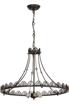 Shell And Ribbon Four Light Inverted Pendant Hardware in Timeless Bronze (57|70690)