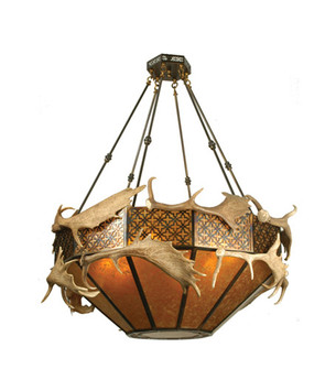 Antlers Eight Light Chandelier in Antique Copper (57|70135)