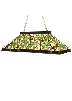 Acorn & Oak Leaf Three Light Pendant in Mahogany Bronze (57|69924)