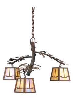 Pine Branch Three Light Chandelier in Rust/Wrought Iron (57|67905)