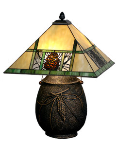 Pinecone Ridge Two Light Table Lamp in Textured Antique Brass (57|67850)