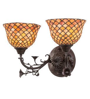 Tiffany Fishscale Two Light Wall Sconce in Mahogany Bronze (57|67383)