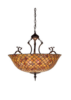 Fishscale Three Light Inverted Pendant in Mahogany Bronze (57|67381)