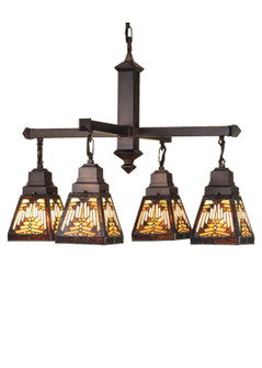 Nuevo Four Light Chandelier in Craftsman Brown (57|66523)