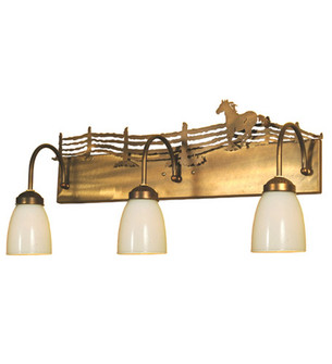 Running Horses Three Light Vanity in Antique Copper (57|66404)