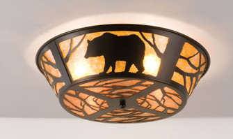 Bear on the Loose Four Light Flushmount in Textured Black (57|66209)