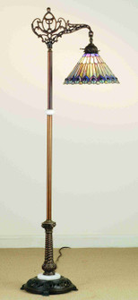 Tiffany Jeweled Peacock One Light Bridge Arm Floor Lamp in Green/Blue Purple/Blue Purple/Blue Purple (57|65841)