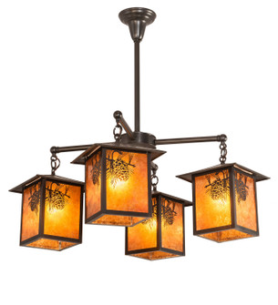 Seneca Four Light Chandelier in Craftsman Brown (57|61071)