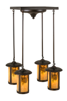 Fulton Four Light Semi-Flushmount in Craftsman Brown Craftsman Brown (57|59330)