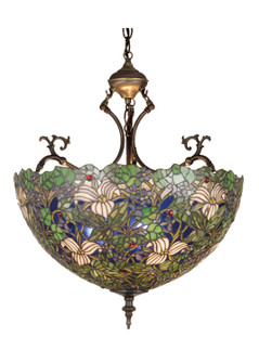 Trillium & Violet Three Light Inverted Pendant in Mahogany Bronze (57|52187)