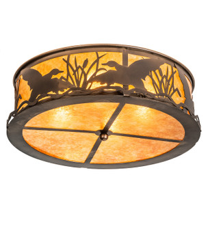 Ducks In Flight Four Light Flushmount in Antique Copper (57|51238)