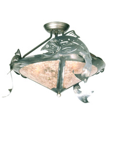 Catch Of The Day Three Light Semi-Flushmount in Industrial Steel (57|51074)