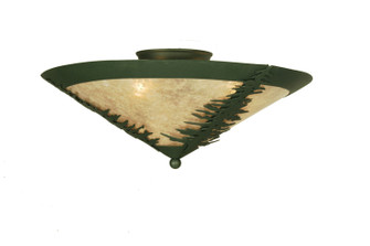 Tamarack Three Light Flushmount in Forest Green/Silver Mica (57|51068)