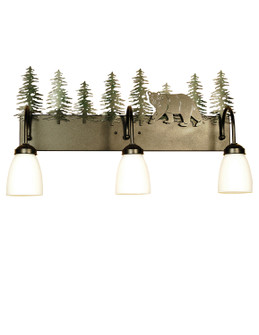Lone Bear Three Light Vanity in Textured Black/Green Trees (57|51064)