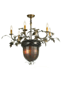 Greenbriar Oak Eight Light Chandelier in Antique Copper (57|50859)