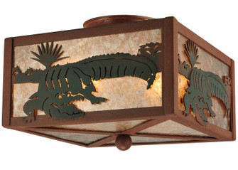 Alligator Two Light Flushmount in Rust & Green (57|50748)