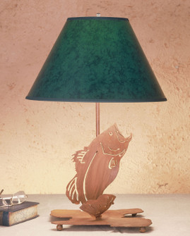 Leaping Bass Two Light Table Lamp in Hunter Green (57|49791)