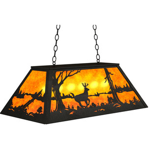 Deer At Lake Six Light Pendant in Textured Black (57|49790)