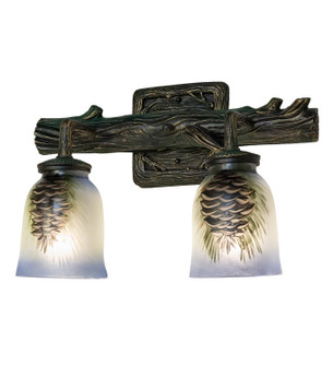 Pinecone Two Light Wall Sconce in Black Verdigris & Gold Highlights (57|49521)
