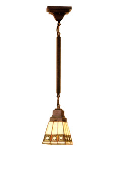 Diamond Band Mission One Light Mini Pendant in Mahogany Bronze (57|49105)
