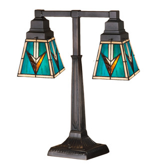 VALENCIA Mission Two Light Table Lamp in Ebna Amber Beige (57|48200)