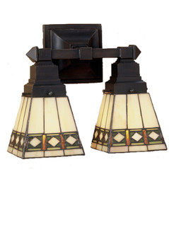 Diamond Band Mission Two Light Wall Sconce in Mahogany Bronze (57|48192)