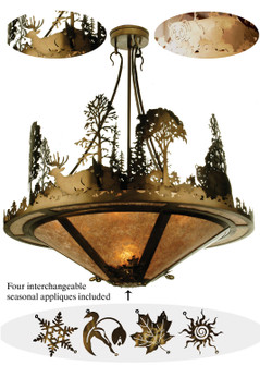 Wildlife On The Loose Seven Light Inverted Pendant in Antique Copper (57|48063)