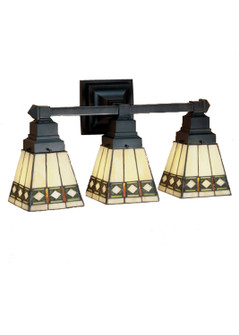 Diamond Band Mission Three Light Wall Sconce in Mahogany Bronze (57|48028)
