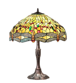 Tiffany Hanginghead Dragonfly Three Light Table Lamp in Mahogany Bronze (57|47960)