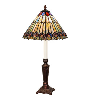Tiffany Jeweled Peacock One Light Table Lamp in Mahogany Bronze (57|47840)