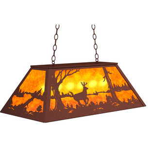 Deer At Lake Six Light Pendant in Rust (57|47753)