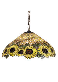 Wicker Sunflower Three Light Pendant in Beige Ha Ia Amber (57|47627)
