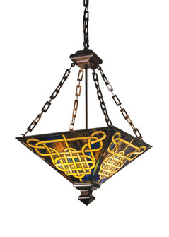 Knotwork Mission Four Light Inverted Pendant in Mahogany Bronze (57|47583)