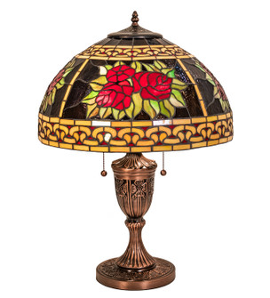 Roses & Scrolls Two Light Table Lamp in Mahogany Bronze (57|37788)