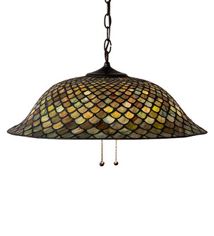 Tiffany Fishscale Three Light Pendant in Mahogany Bronze (57|36856)