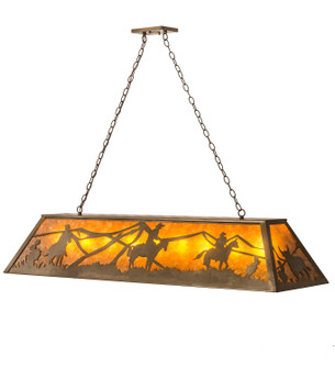 Rustlers Nine Light Oblong Pendant in Antique Copper (57|36133)