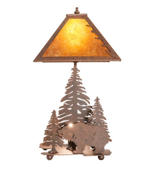 Grizzly Bear Through The Trees Two Light Table Lamp in Hand Painted Rust Hand Painted Rust (57|32555)