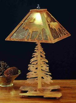 Lone Moose Two Light Table Lamp in Rust Rust (57|32519)