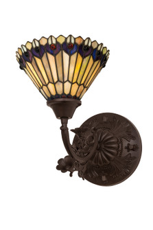 Tiffany Jeweled Peacock One Light Wall Sconce in Antique,Bronze (57|31970)