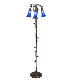 Blue Three Light Floor Lamp in Mahogany Bronze (57|31333)