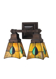 Mackintosh Leaf Two Light Wall Sconce in Green/Blue Aqua/Green Purple/Blue (57|31230)