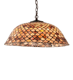 Tiffany Fishscale Three Light Pendant in Mahogany Bronze (57|31160)