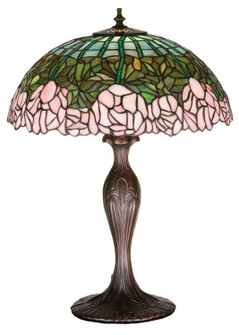 Tiffany Cabbage Rose One Light Table Lamp in Mahogany Bronze (57|31143)