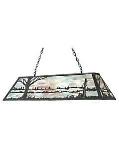 Quiet Pond Nine Light Oblong Pendant in Textured Black (57|30639)