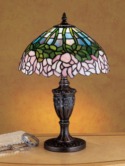 Tiffany Cabbage Rose One Light Accent Lamp in Mahogany Bronze (57|30343)